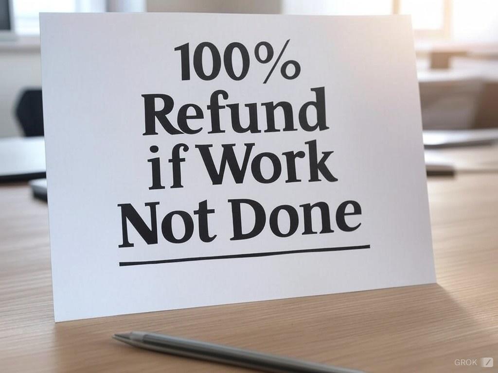 100% refund if work not done